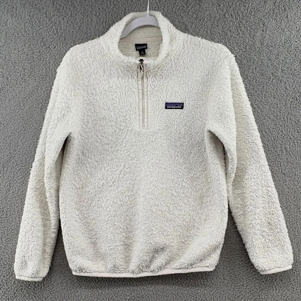 Patagonia Women's Los Gatos 1/4 Zip Fleece Pullover Sweater in White Size XS